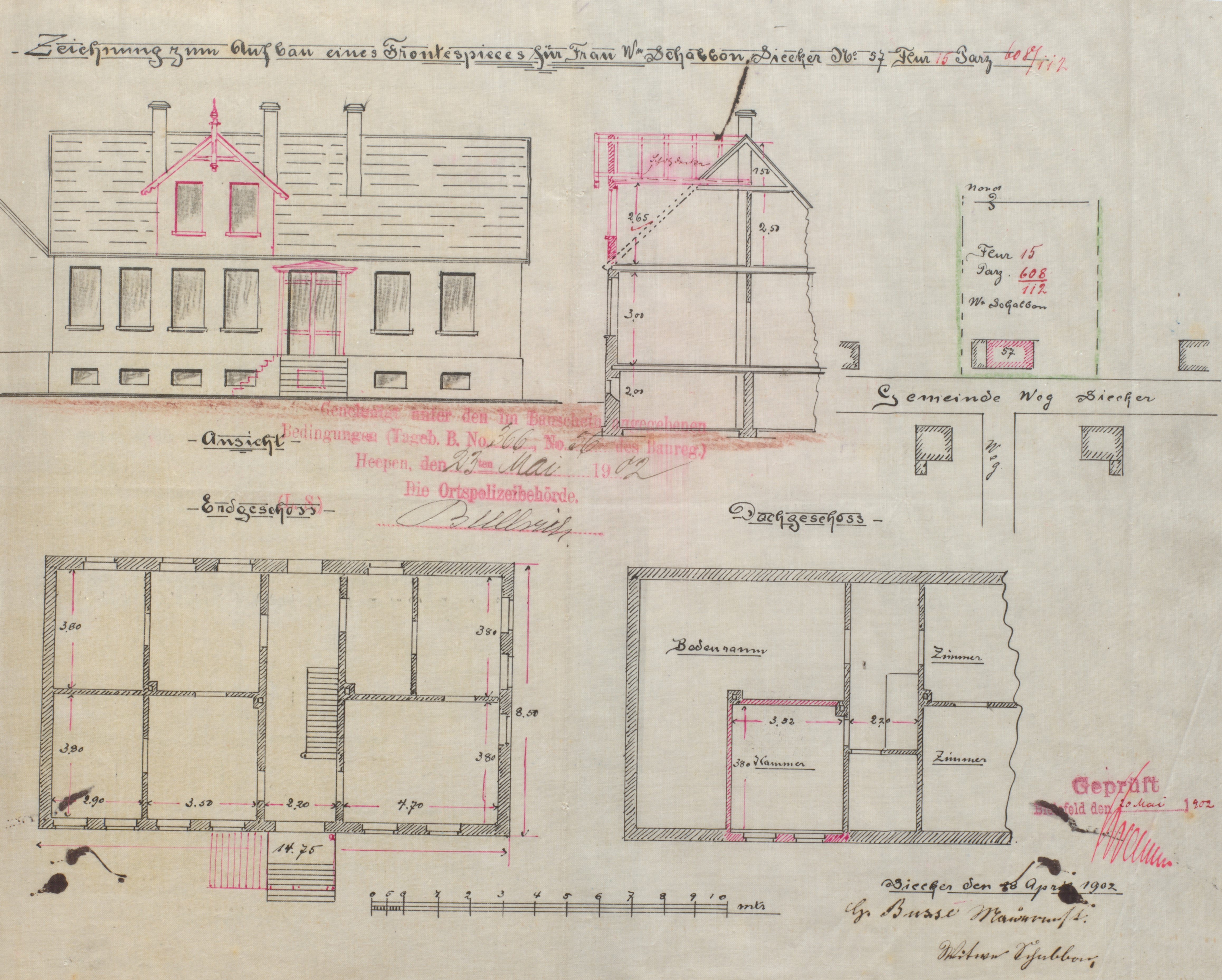 #6 Bauplan des Hauses Sieker 57 von 1902